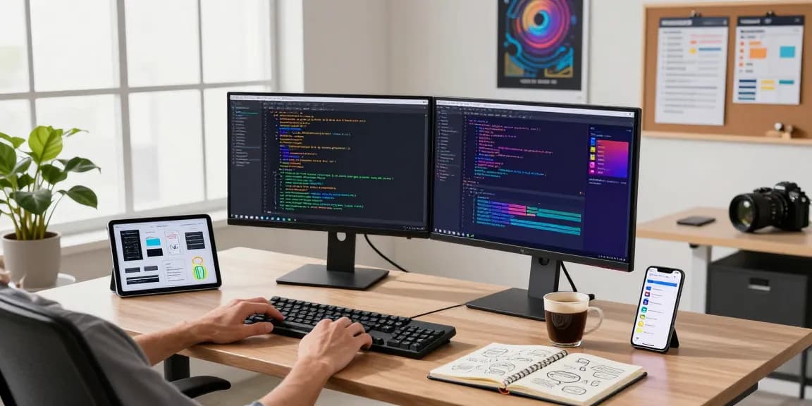 Workstation for WPS Download showcasing software development tools and coding environment.