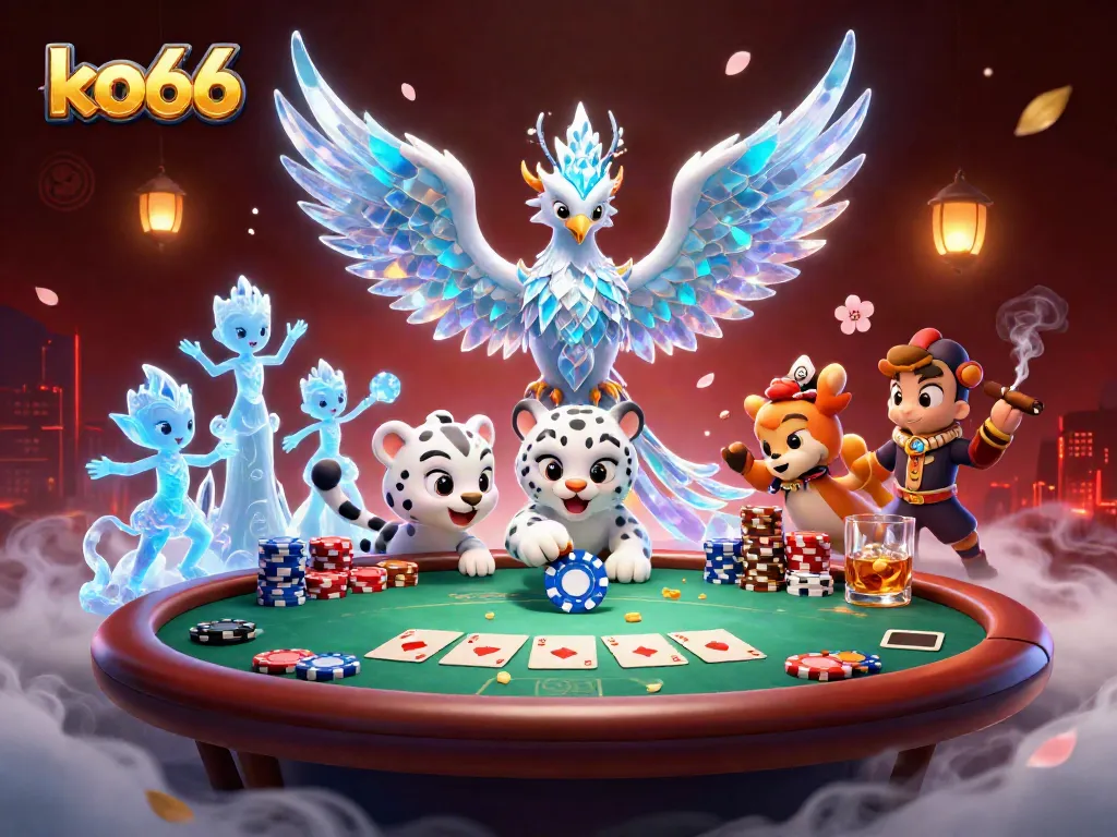 Experience thrilling gaming at ko66 with vibrant characters and dynamic casino elements.