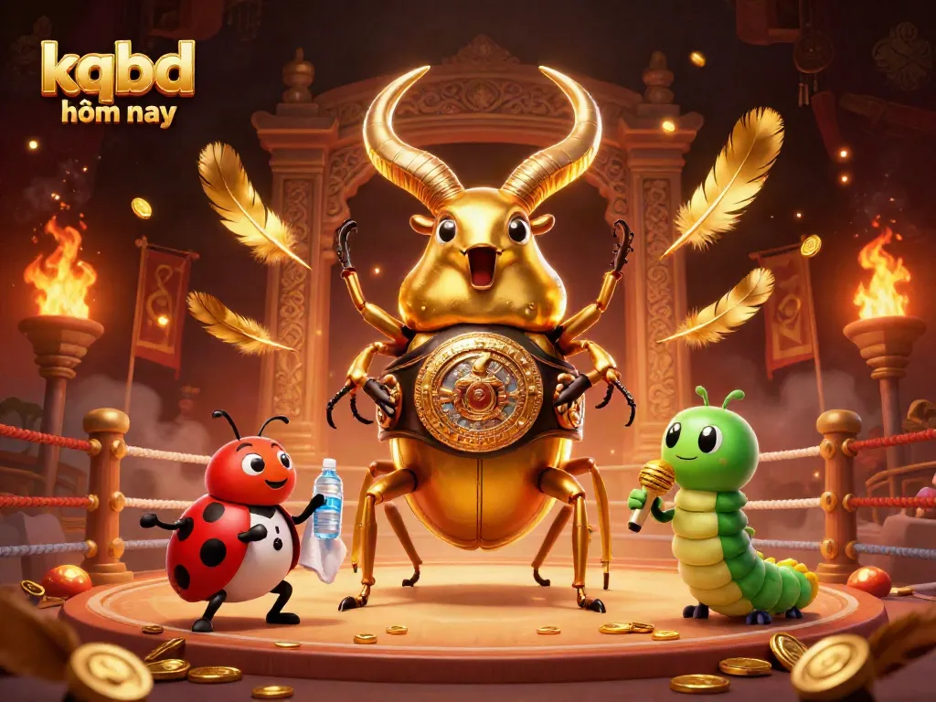 Engage with kqbd hôm nay as a golden stag beetle and companions prepare for an exciting betting match.