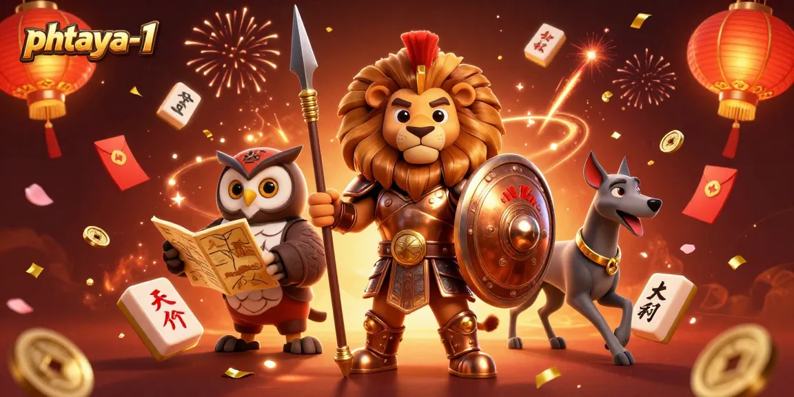 Experience thrilling action on phtaya-1 with a vibrant, dynamic, 3D casino illustration featuring engaging characters and festive elements.