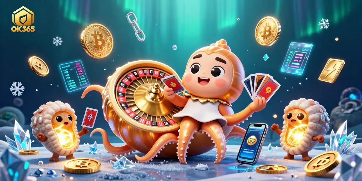 Spin the roulette at OK365 with the ancient nautilus and glowing crypto coins.
