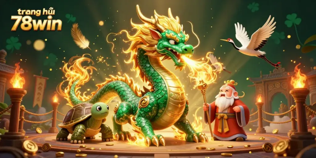 Experience thrilling moments on trang chủ 78win with a captivating dragon scene featuring lucky symbols and casino elements.