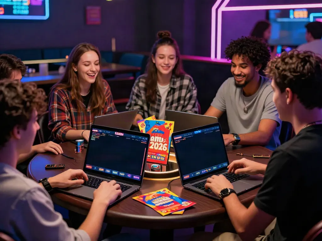 Interactive gaming experience showcasing TA88 network with friends placing bets and engaging in various online games.