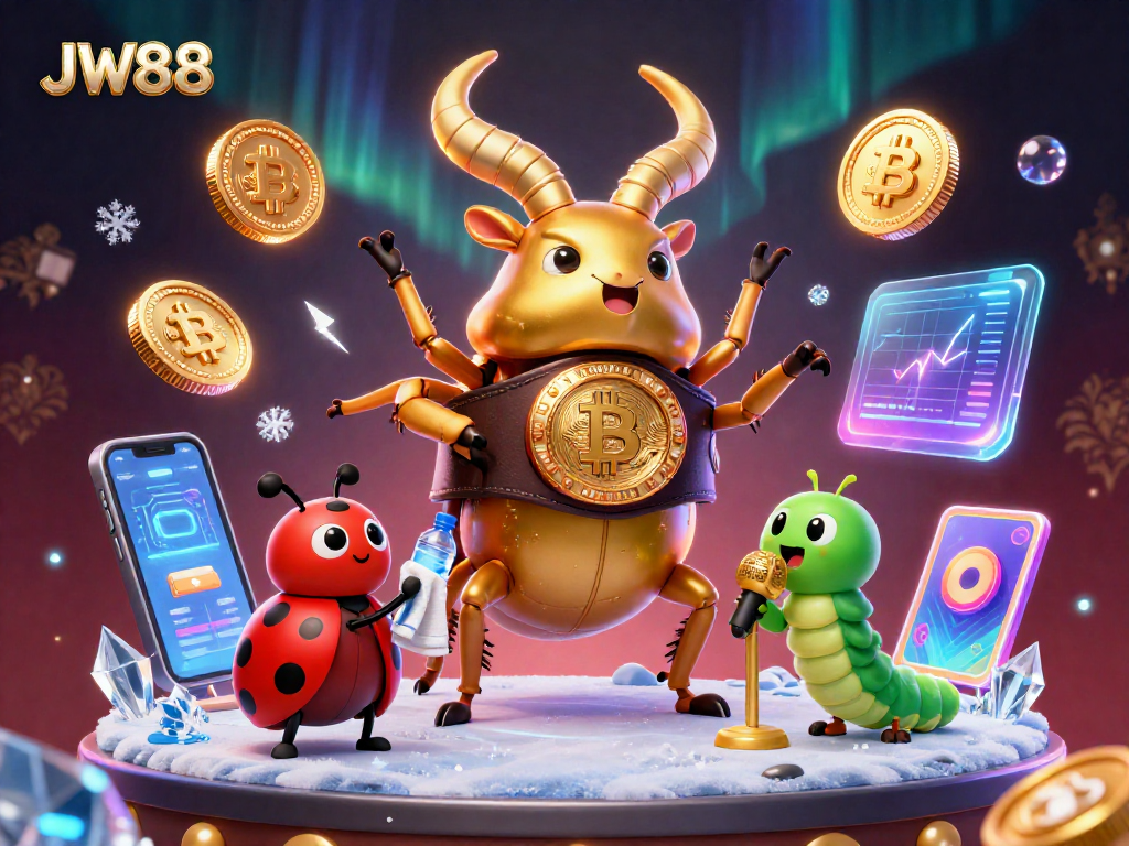 JW88 champions create excitement in a vibrant crypto casino scene with dynamic visuals.