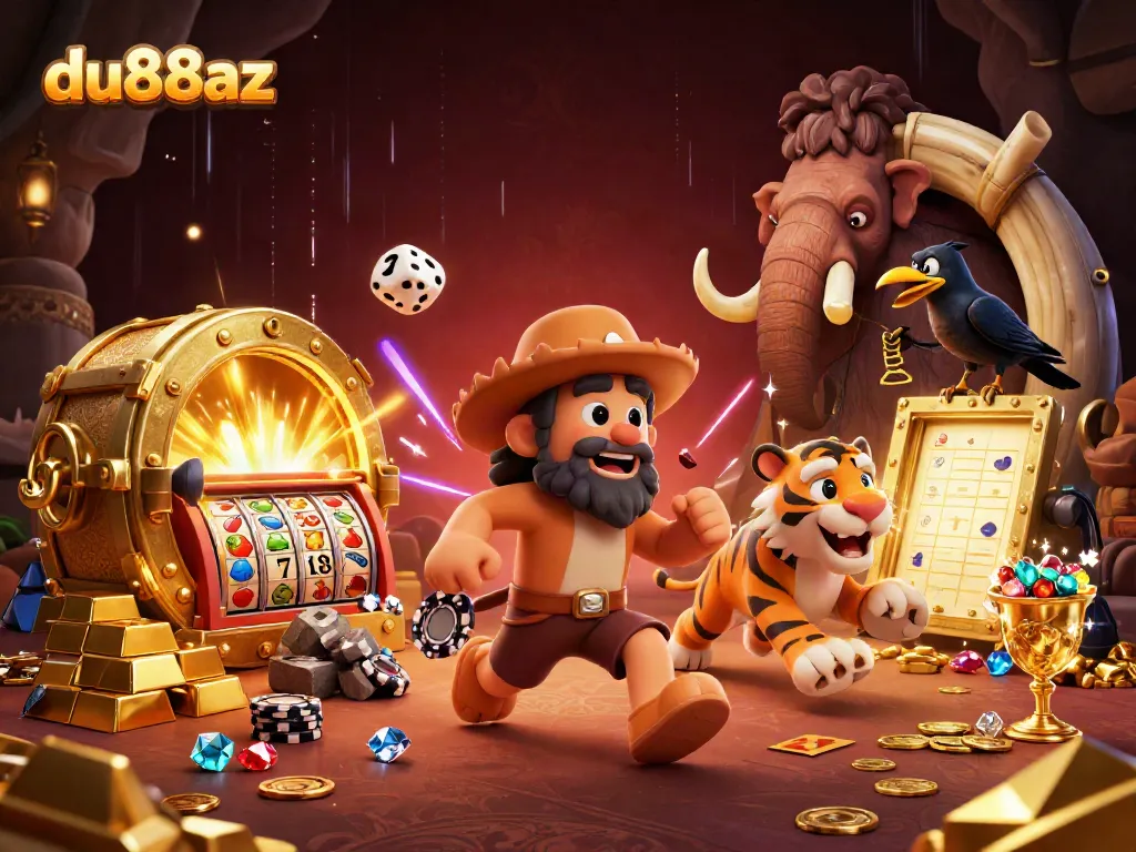 Experience the thrilling casino atmosphere at du88az with vibrant characters and dynamic gambling elements.